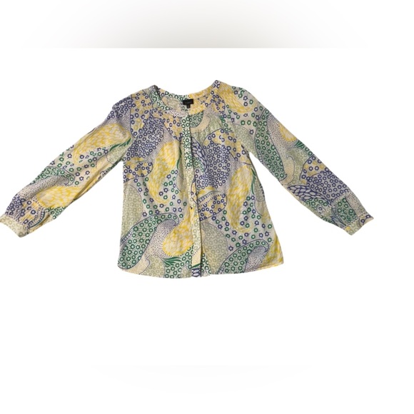 Talbots Women size small multicolor paisley Top button up long sleeve - Picture 5 of 9
